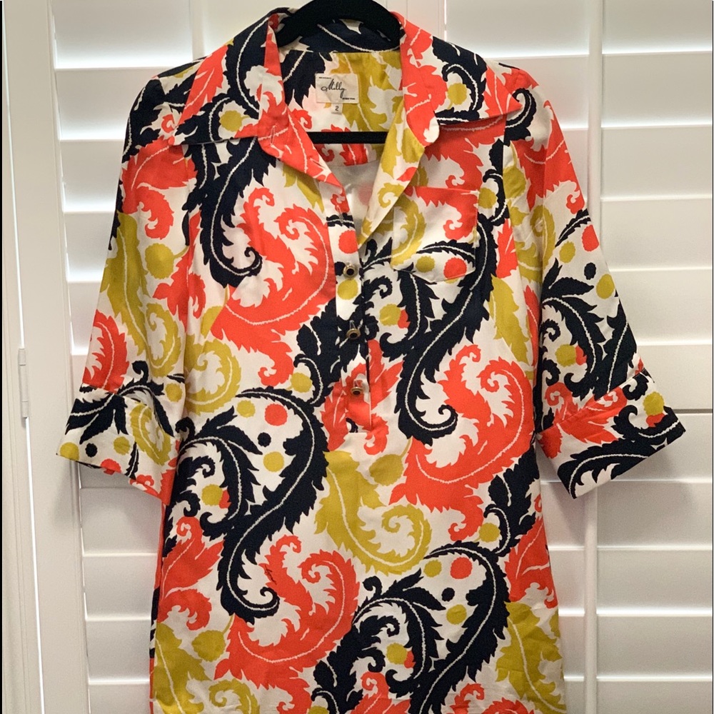 Milly silk shirt dress